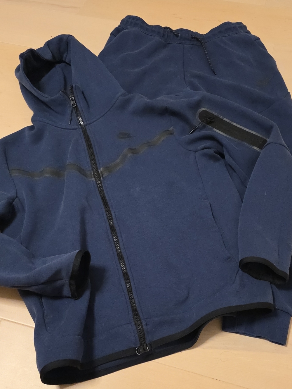 Men's Navy Full-Zip Windbreaker Jacket - NIKE TECH FLEECE